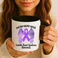 Faith Hope Love Irritable Bowel Syndrome Galaxy Angel Wings Coffee Mug thumb 3