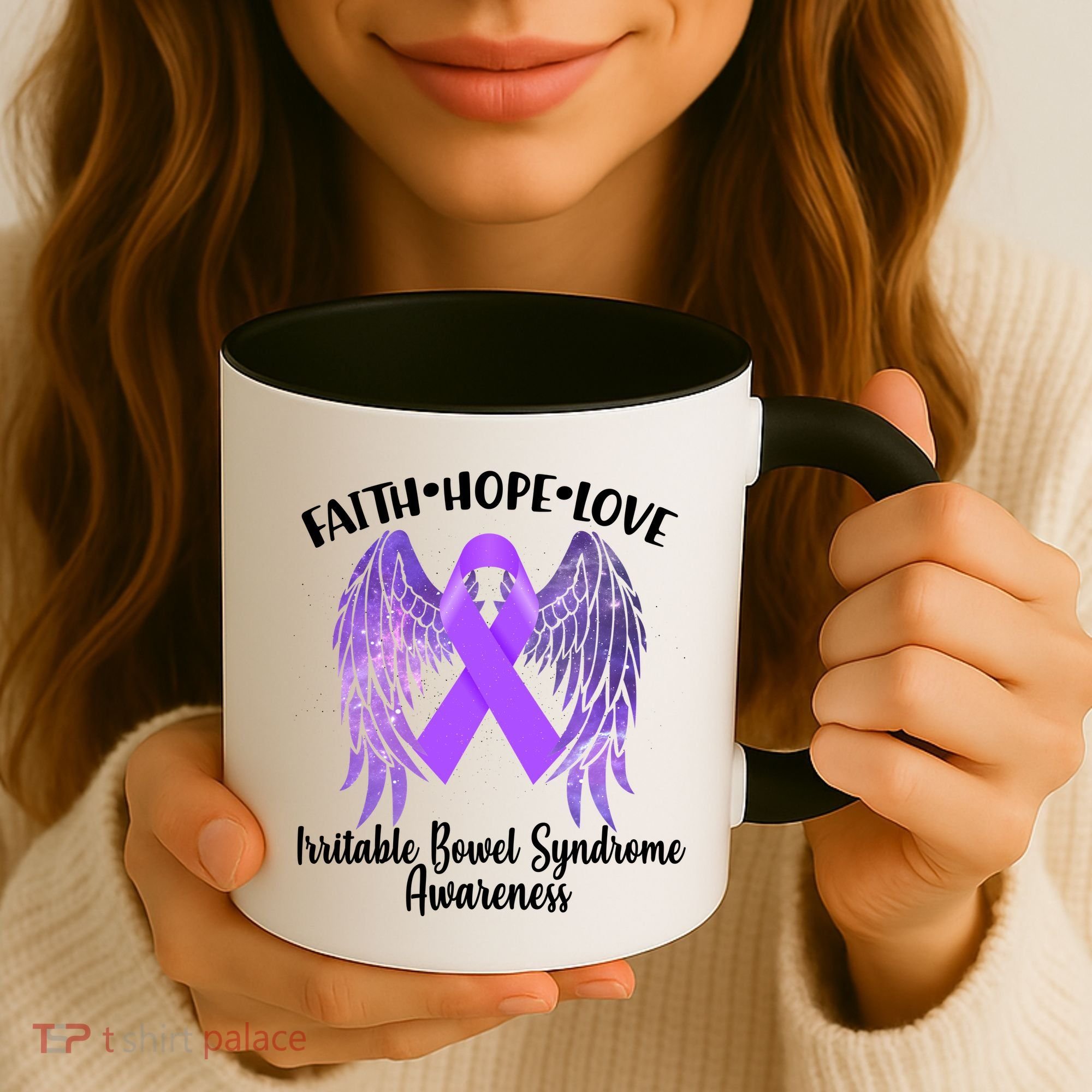 Faith Hope Love Irritable Bowel Syndrome Galaxy Angel Wings Coffee Mug