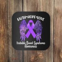 Faith Hope Love Irritable Bowel Syndrome Galaxy Angel Wings Coaster thumb 0