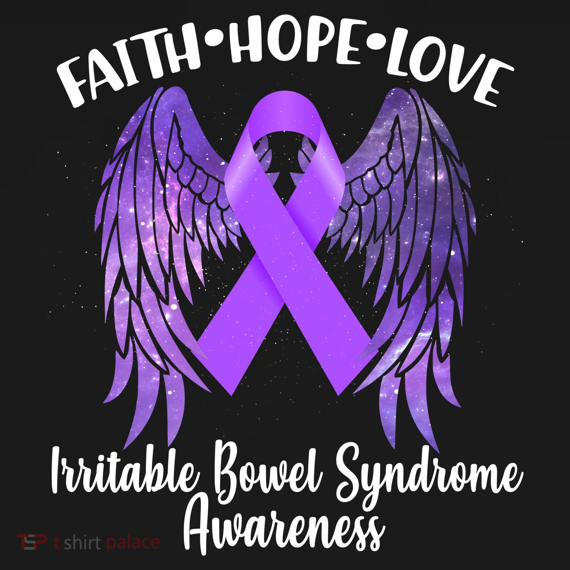 Faith Hope Love Irritable Bowel Syndrome Galaxy Angel Wings Women's Hoodie