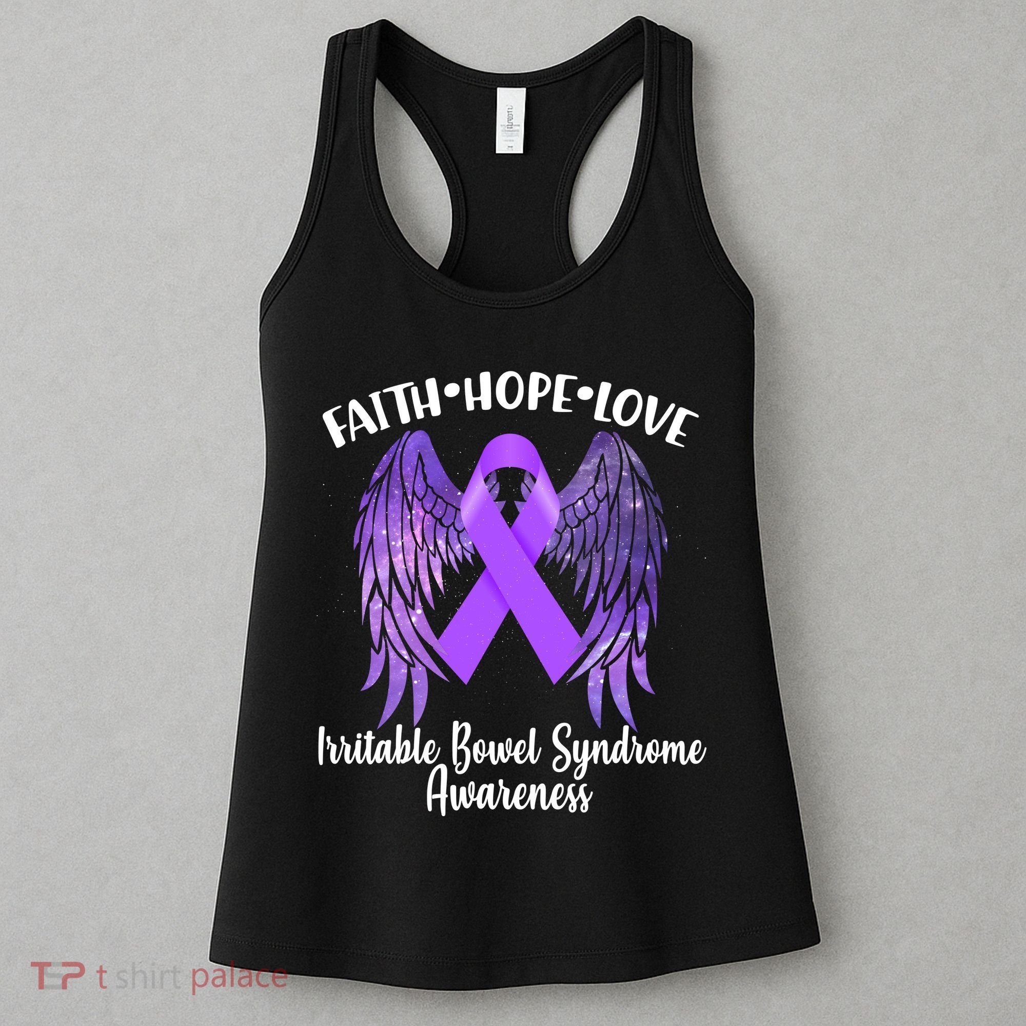 Faith Hope Love Irritable Bowel Syndrome Galaxy Angel Wings Women's Tank Top