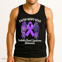 Faith Hope Love Irritable Bowel Syndrome Galaxy Angel Wings Tank Top thumb 3