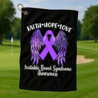 Faith Hope Love Irritable Bowel Syndrome Galaxy Angel Wings Golf Towel thumb 1