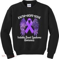 Faith Hope Love Irritable Bowel Syndrome Galaxy Angel Wings Kids Sweatshirt thumb 0