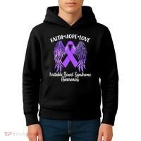 Faith Hope Love Irritable Bowel Syndrome Galaxy Angel Wings Kids Hoodie thumb 4