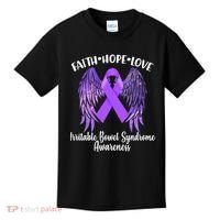 Faith Hope Love Irritable Bowel Syndrome Galaxy Angel Wings Kids T-Shirt thumb 0