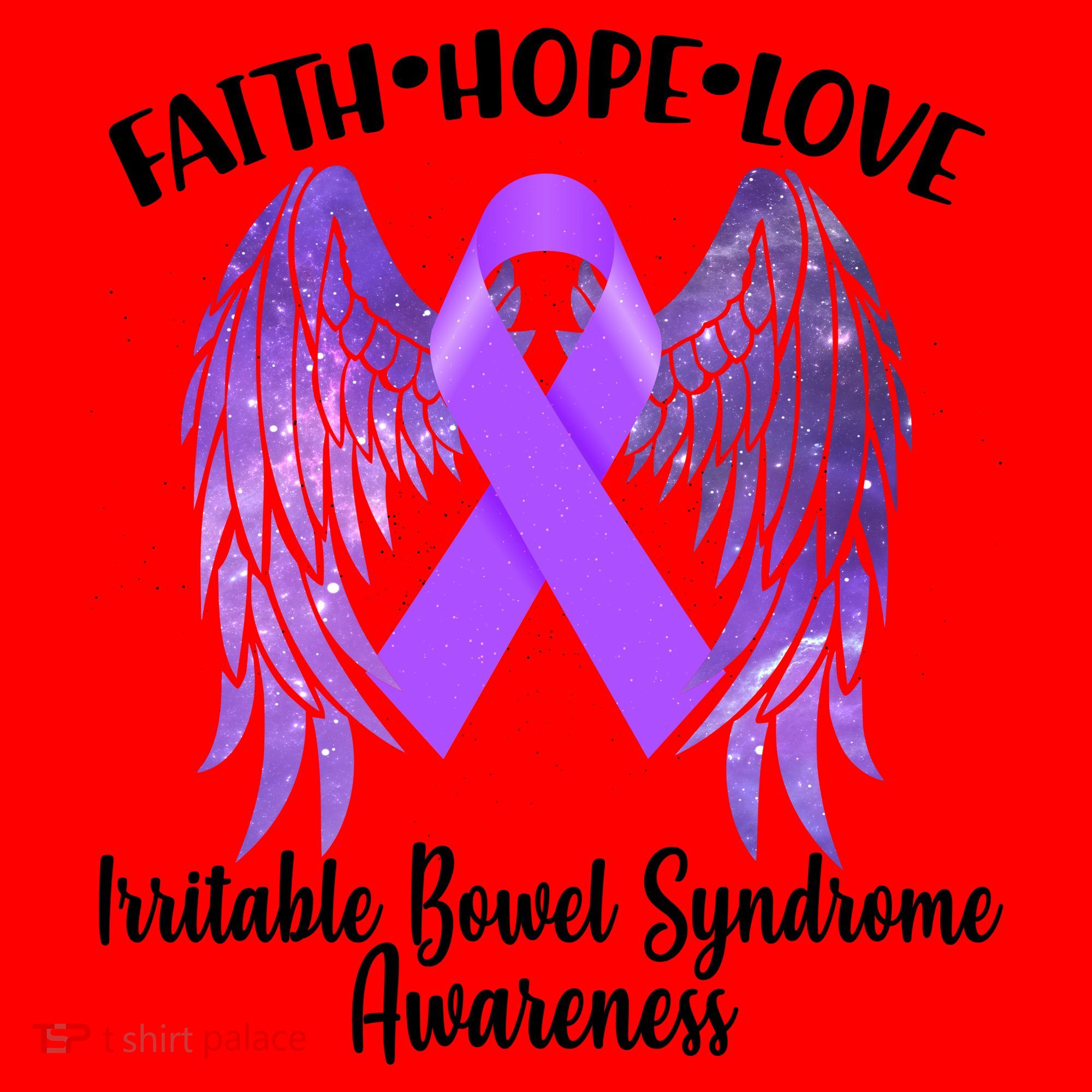 Faith Hope Love Irritable Bowel Syndrome Galaxy Angel Wings Santa Hat