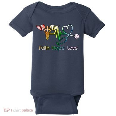 Faith Hope Love Nurse Baby Bodysuit