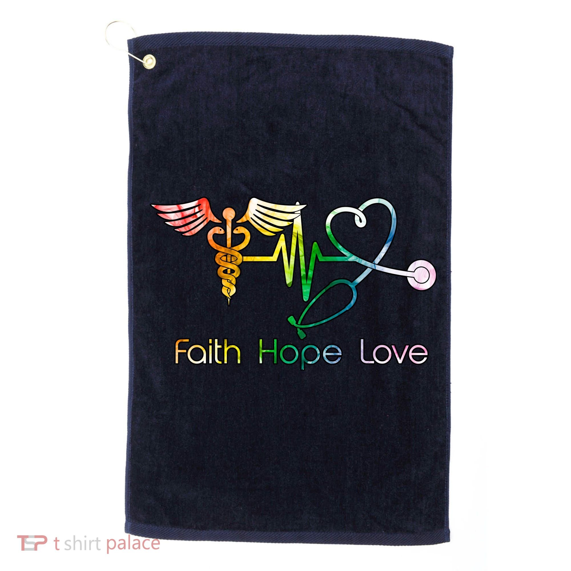 Faith Hope Love Nurse Golf Towel