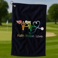 Faith Hope Love Nurse Golf Towel thumb 1