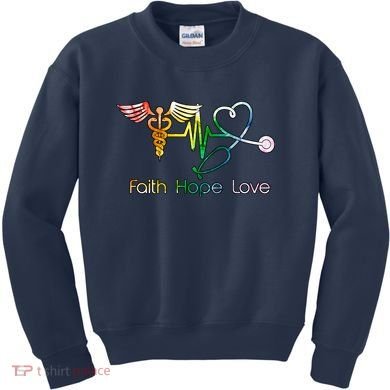 Faith Hope Love Nurse Kids Sweatshirt
