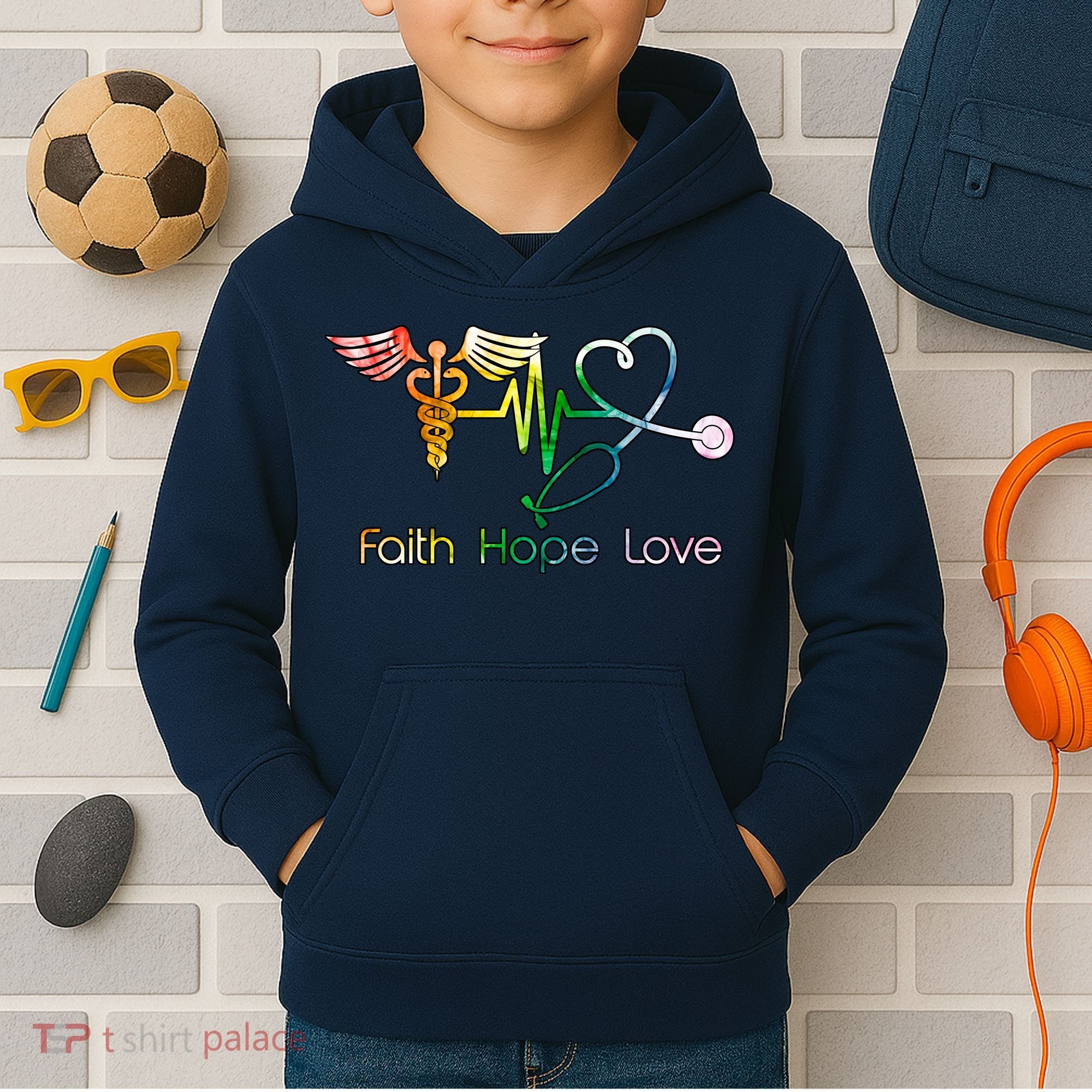 Faith Hope Love Nurse Kids Hoodie
