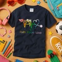 Faith Hope Love Nurse Kids T-Shirt thumb 3