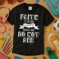 Faith Is Being Certain Of What We Do Not See Kids T-Shirt thumb 3