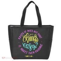 Faith It Does Not Make Things Easy It Makes Them Possible Luke Tote Bag thumb 0