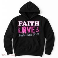 Faith Love & Fight Like Hell Ribbon Breast Cancer Hoodie thumb 0