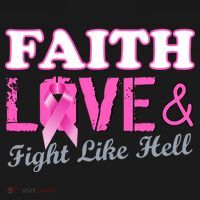 Faith Love & Fight Like Hell Ribbon Breast Cancer Sweatshirt thumb 3