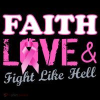 Faith Love & Fight Like Hell Ribbon Breast Cancer Coffee Mug thumb 5