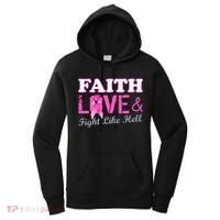 Faith Love & Fight Like Hell Ribbon Breast Cancer Women's Hoodie thumb 0