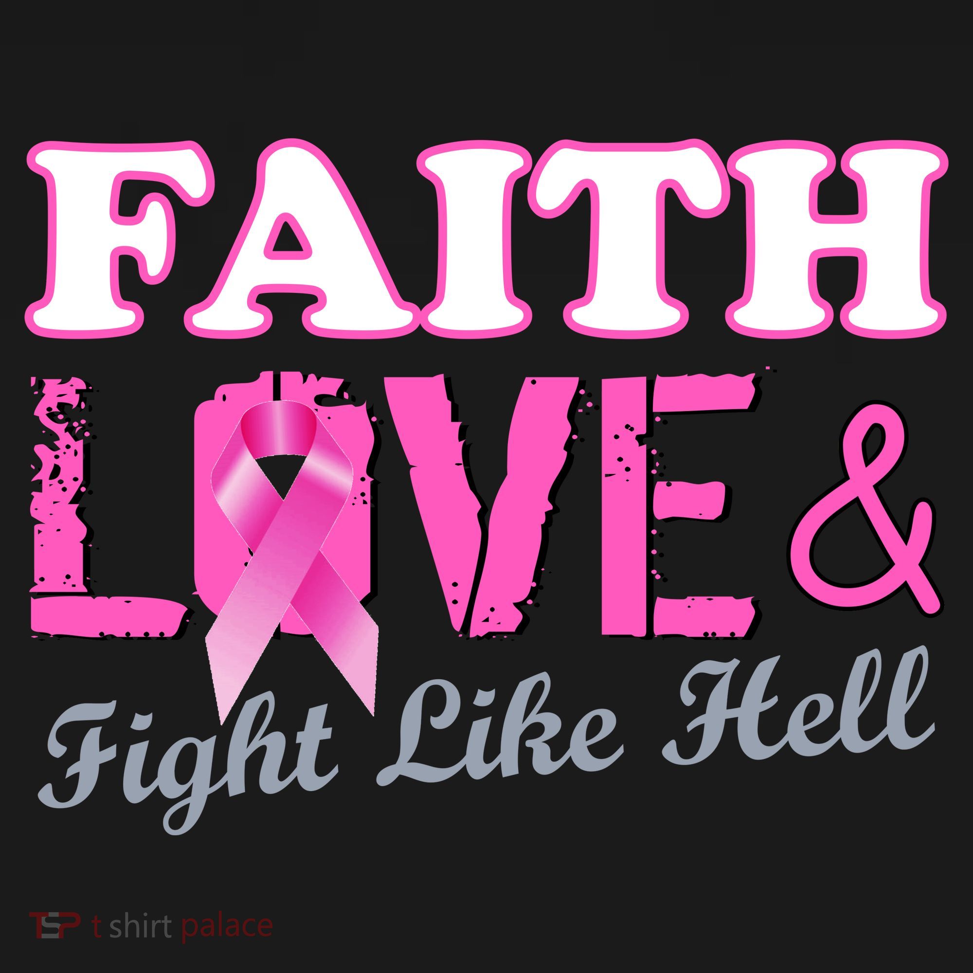Faith Love & Fight Like Hell Ribbon Breast Cancer Mousepad