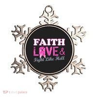 Faith Love & Fight Like Hell Ribbon Breast Cancer Ornament thumb 0