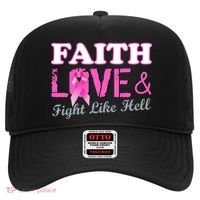 Faith Love & Fight Like Hell Ribbon Breast Cancer Hat thumb 0