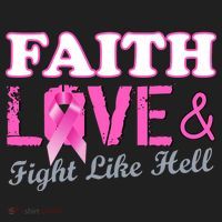 Faith Love & Fight Like Hell Ribbon Breast Cancer Hat thumb 2