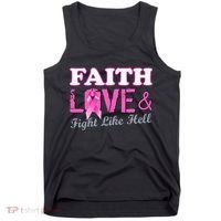 Faith Love & Fight Like Hell Ribbon Breast Cancer Tank Top thumb 0