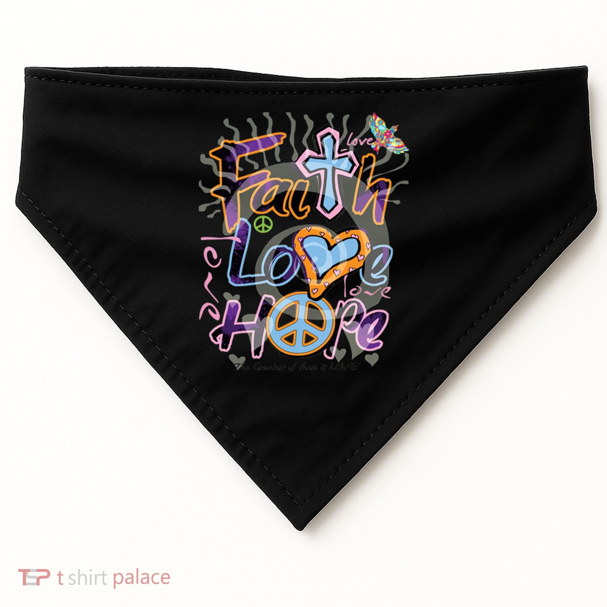 Faith Love Hope USA-Made Doggie Bandana