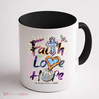 Faith Love Hope Coffee Mug back