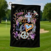 Faith Love Hope Golf Towel thumb 1