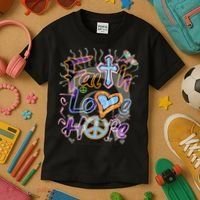 Faith Love Hope Kids T-Shirt thumb 3