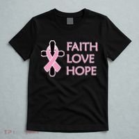Faith Love Hope Breast Cancer Ribbon Cross T-Shirt thumb 5