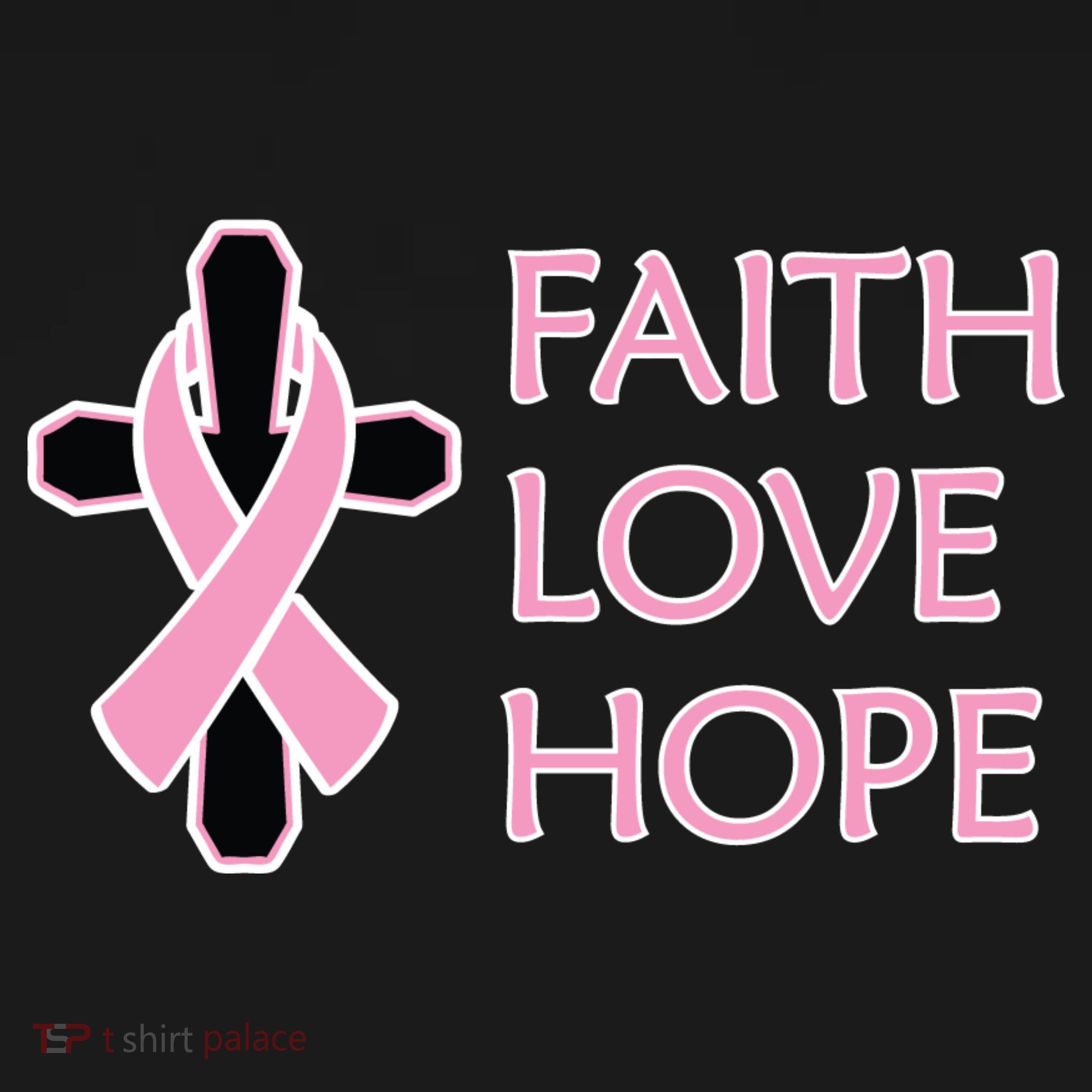 Faith Love Hope Breast Cancer Ribbon Cross Women's Hoodie