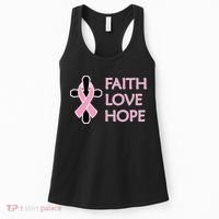 Faith Love Hope Breast Cancer Ribbon Cross Women's Tank Top thumb 0