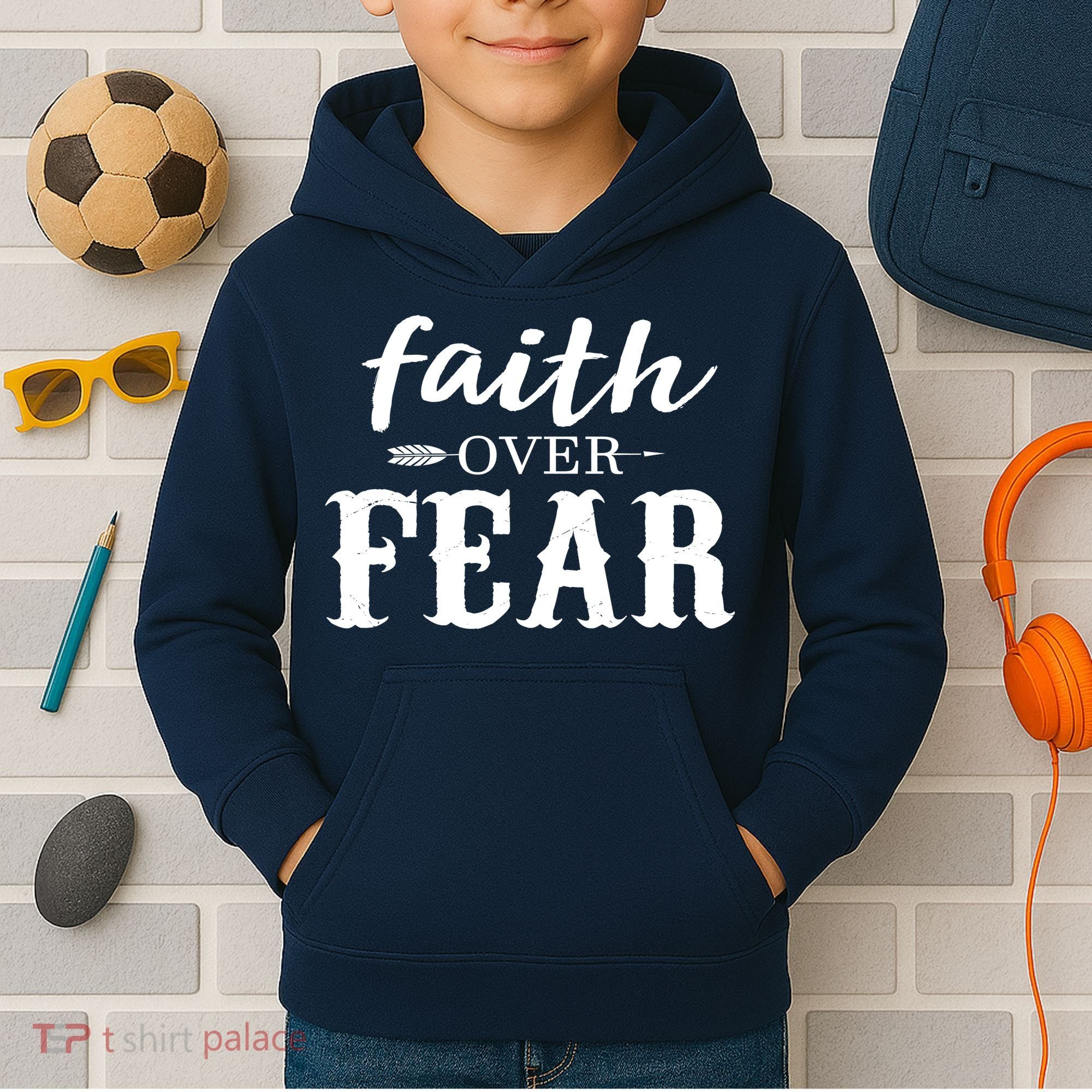 Faith Over Fear Kids Hoodie