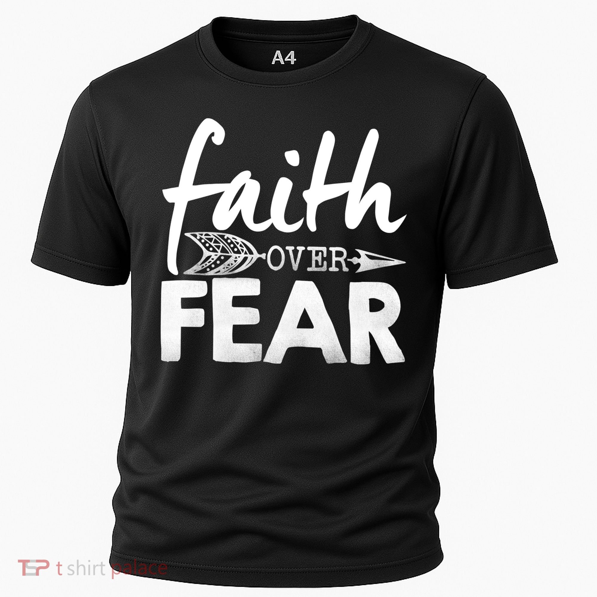 Faith Over Fear Christian Arrow Cooling Performance Crew T-Shirt