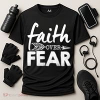 Faith Over Fear Christian Arrow Cooling Performance Crew T-Shirt thumb 3