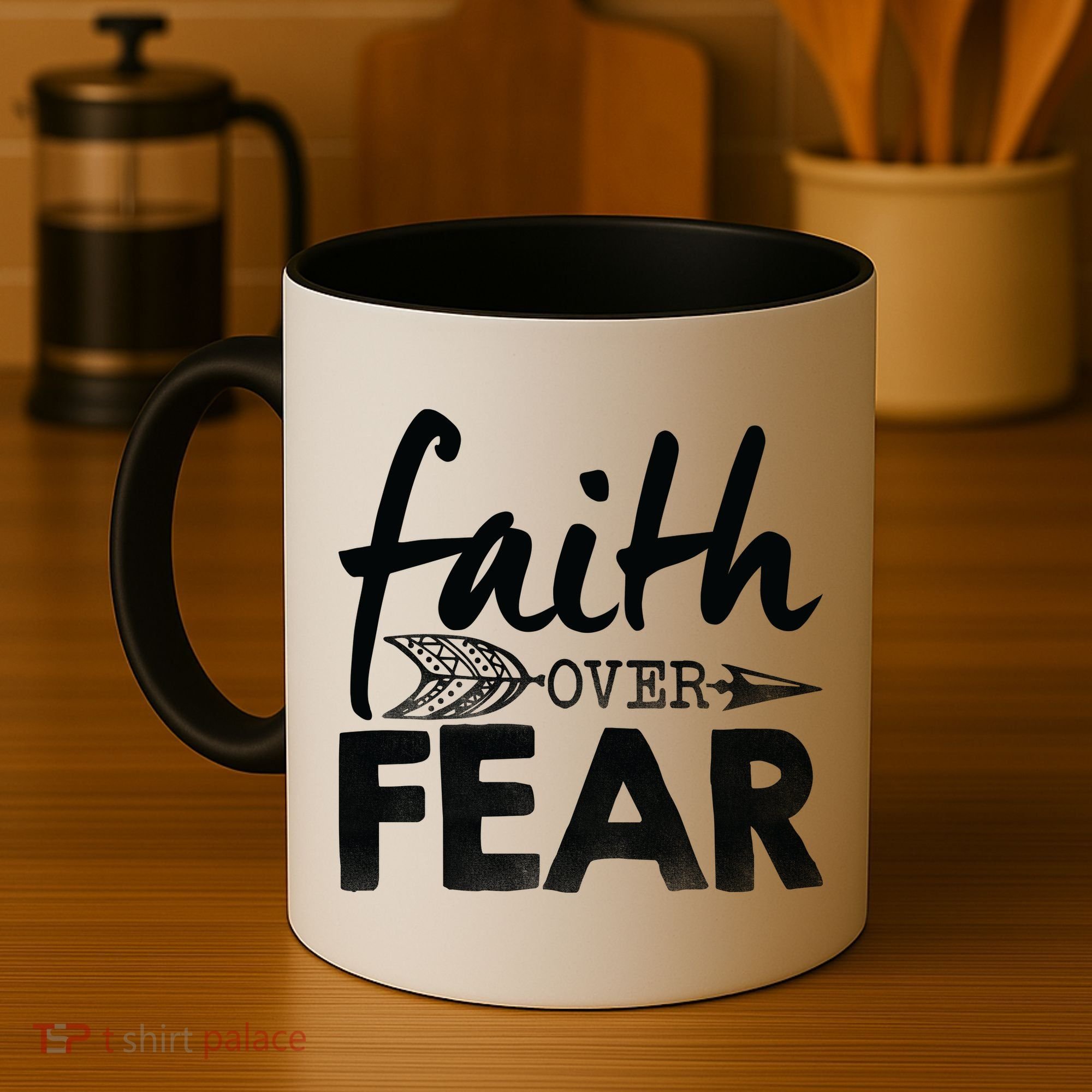 Faith Over Fear Christian Arrow Coffee Mug