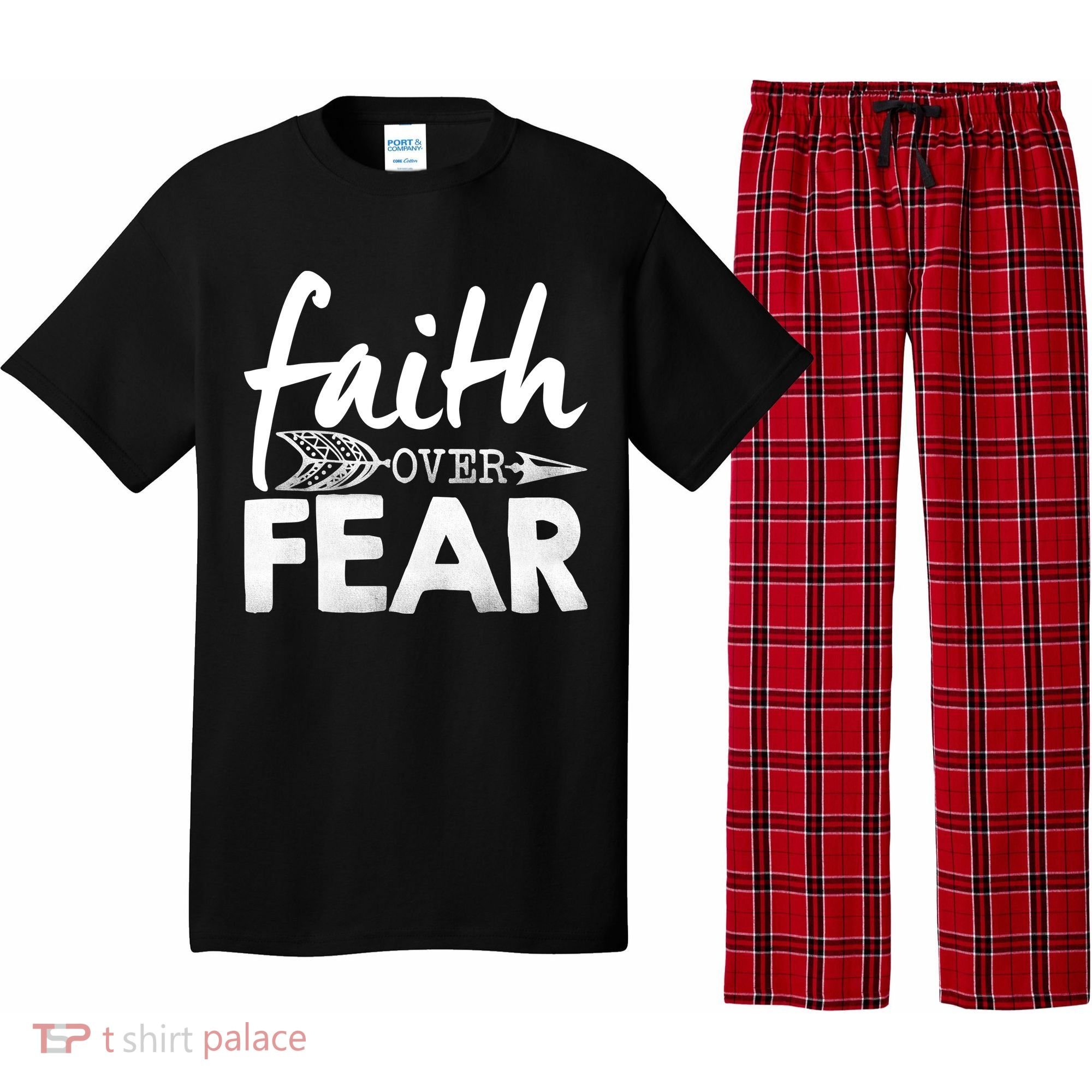 Faith Over Fear Christian Arrow Pajama Set