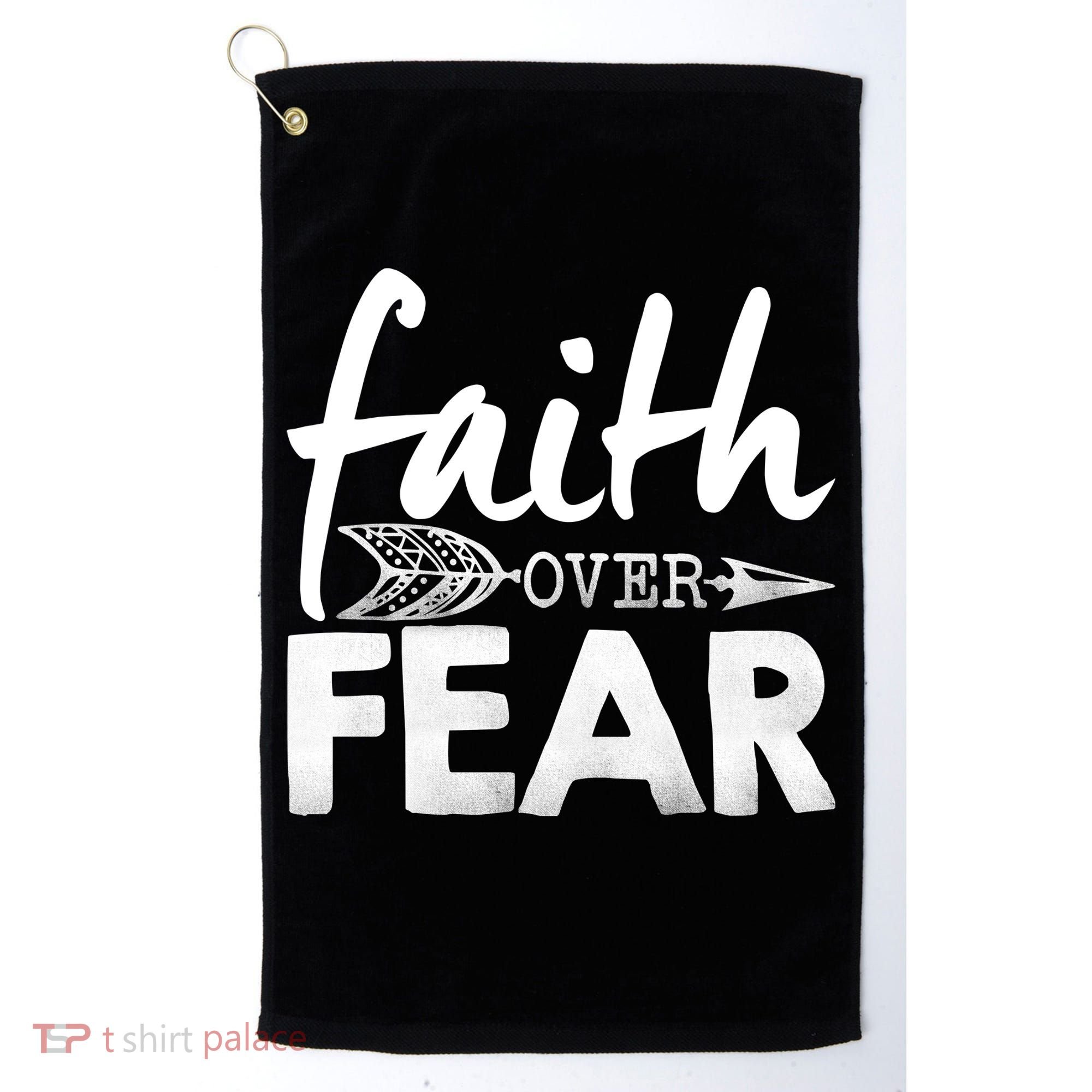 Faith Over Fear Christian Arrow Golf Towel