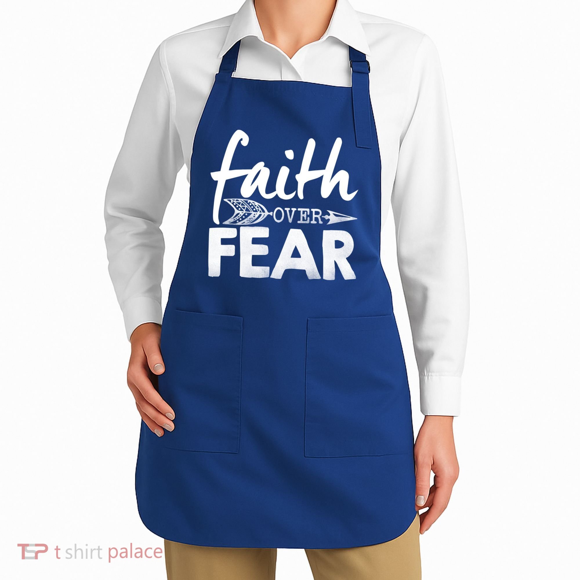 Faith Over Fear Christian Arrow Apron