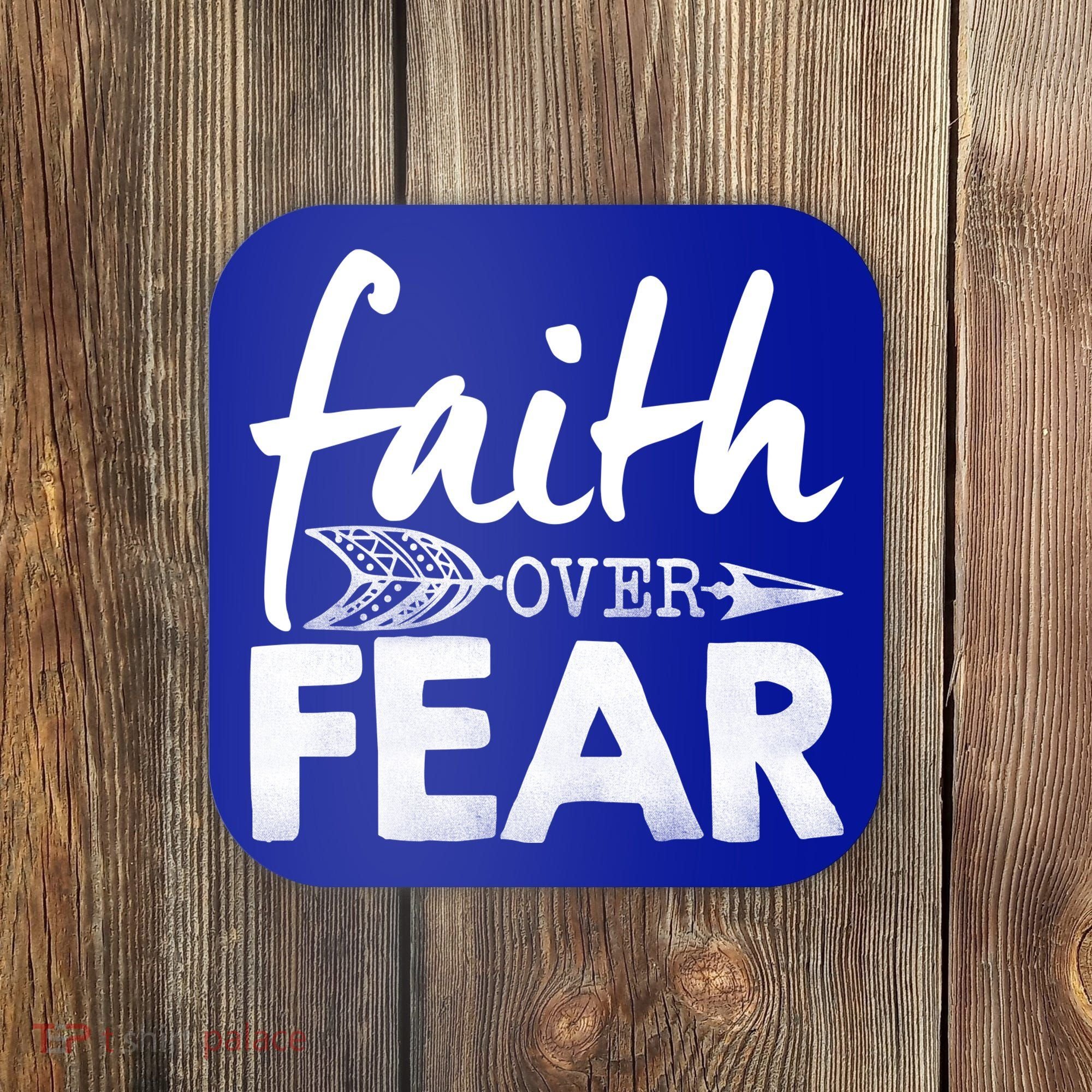 Faith Over Fear Christian Arrow Coaster