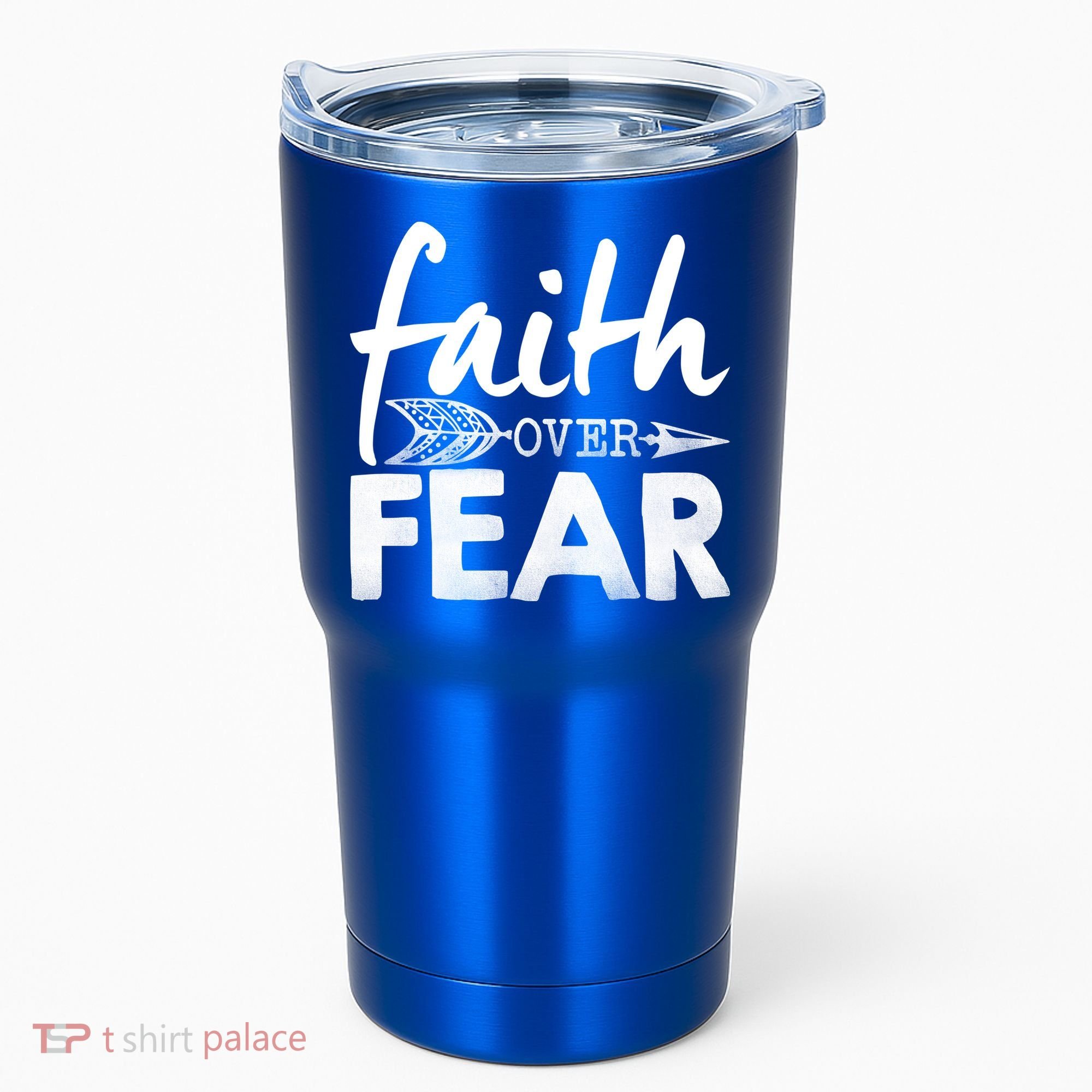 Faith Over Fear Christian Arrow Tumbler