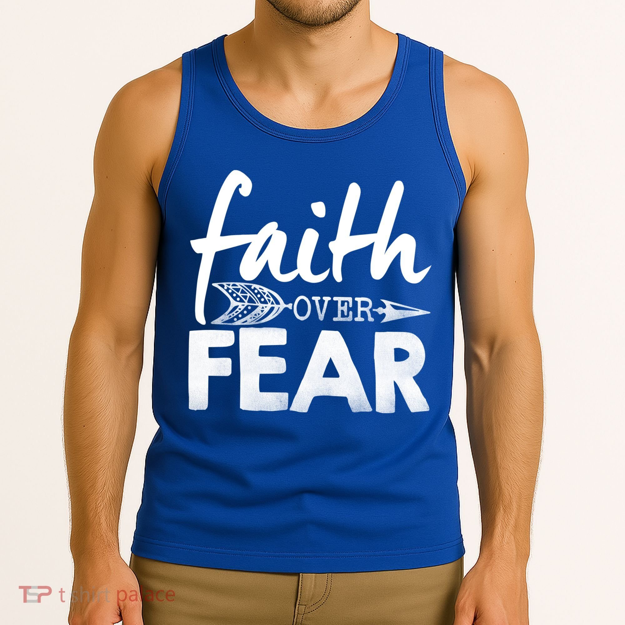 Faith Over Fear Christian Arrow Tank Top