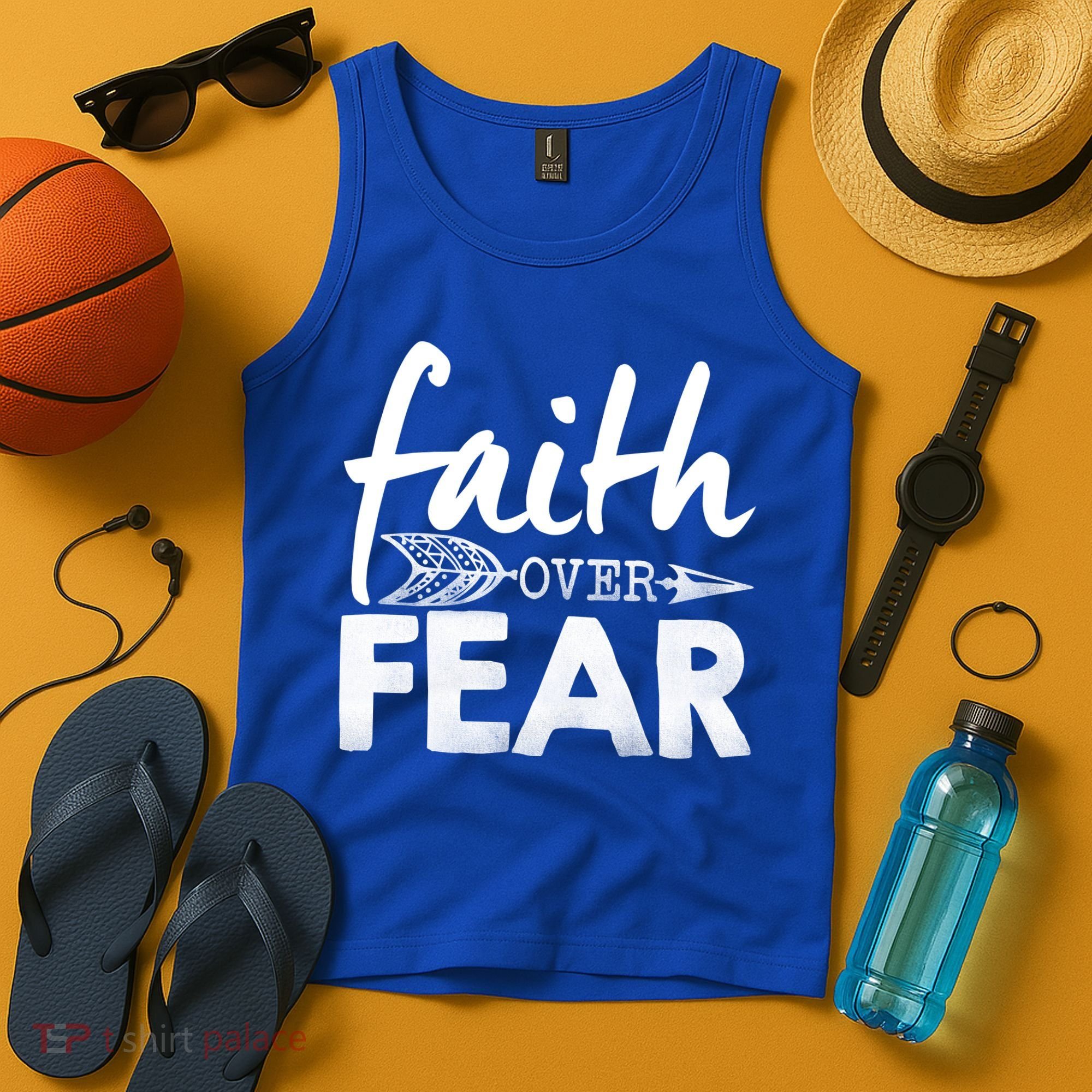 Faith Over Fear Christian Arrow Tank Top