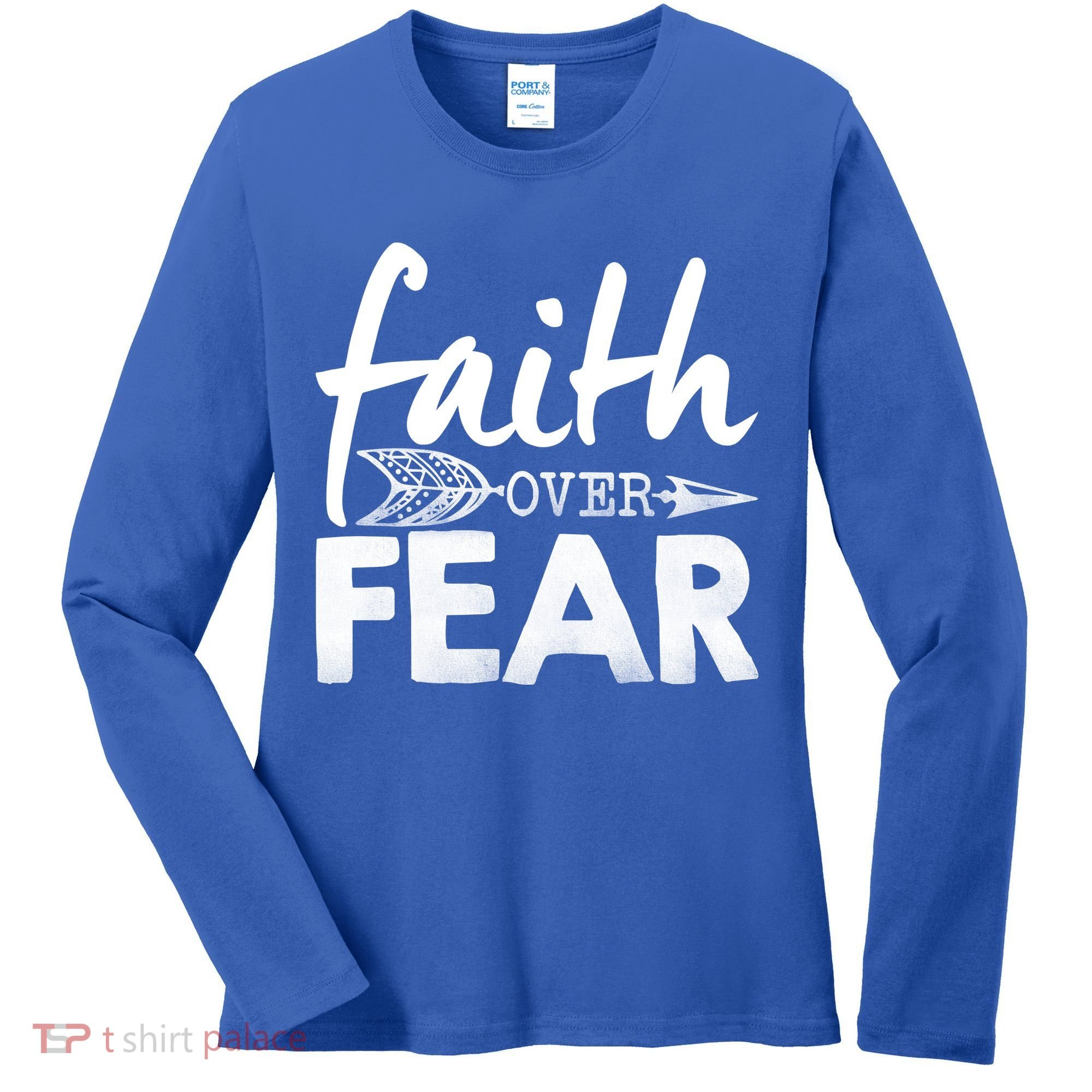 Faith Over Fear Christian Arrow Women's Long Sleeve Shirt
