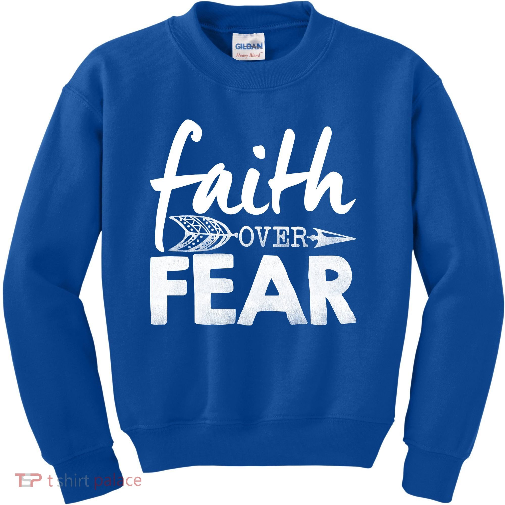 Faith Over Fear Christian Arrow Kids Sweatshirt