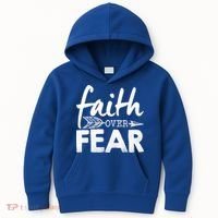 Faith Over Fear Christian Arrow Kids Hoodie thumb 0