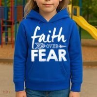 Faith Over Fear Christian Arrow Kids Hoodie thumb 3